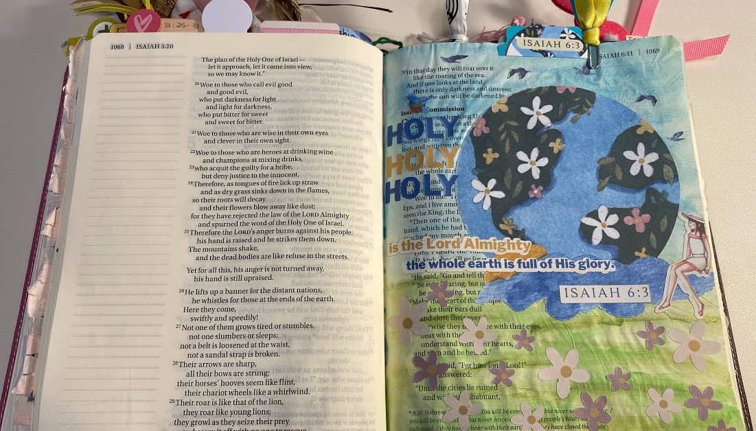 Isaiah 6-3 Bible Journaling Page - Creative Jesus Girl - Creative Faith