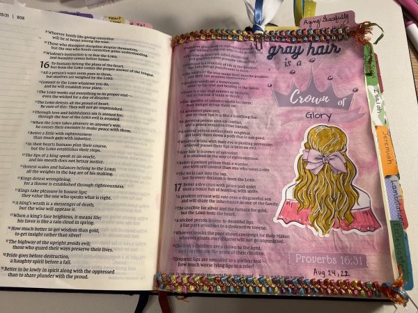 Aging Gracefully - Proverbs 16-31 - Creative Faith - Creative Jesus Girl - Bible Journaling Page