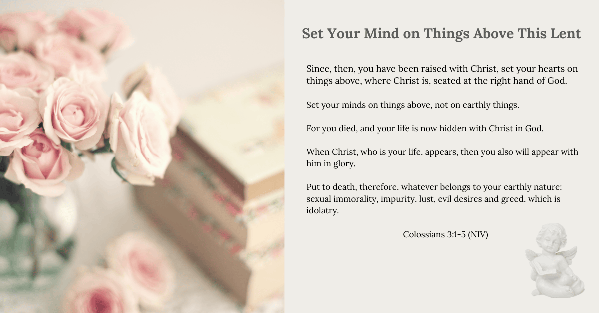 Creative Jesus Girl set your mind on things above Lent journal