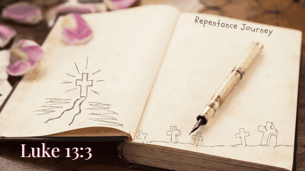 Creative Jesus Girl Lent journal image for Luke 13-3 faith journey