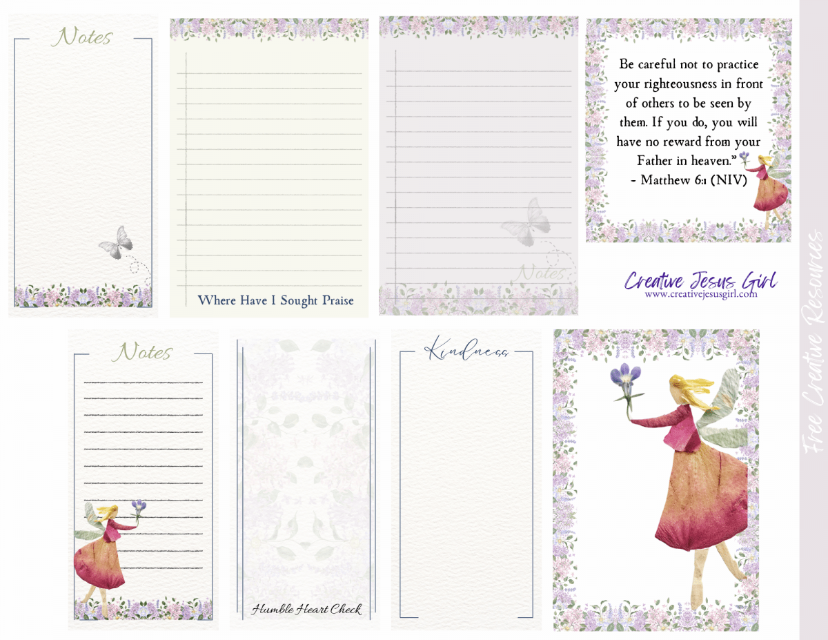 Matthew 6-1 Journaling Kit- Scriture Card- Bible Journaling-Creative Faith-CreativeJesusGirl