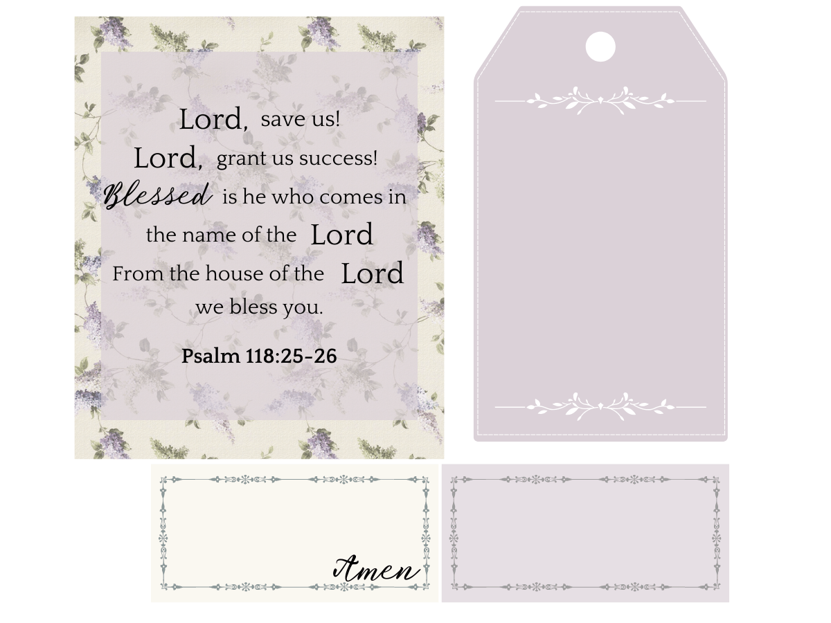 Muted Purple Scripture Psalm 118-25-26 - Journaling Cards - Creative Faith - Creative Jesus Girl - Creative Resources - Scripture Cards